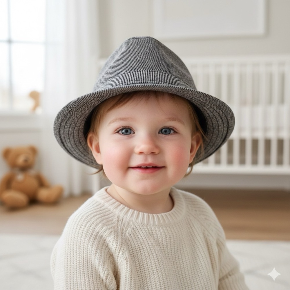 The Blueberry Hill Brown Unisex Toddler Hat, Side Button, OS